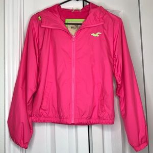 Hot pink Hollister rain hoodie